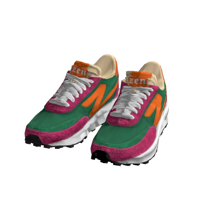Retro Green Colorblock Sneakers Cute Y2K