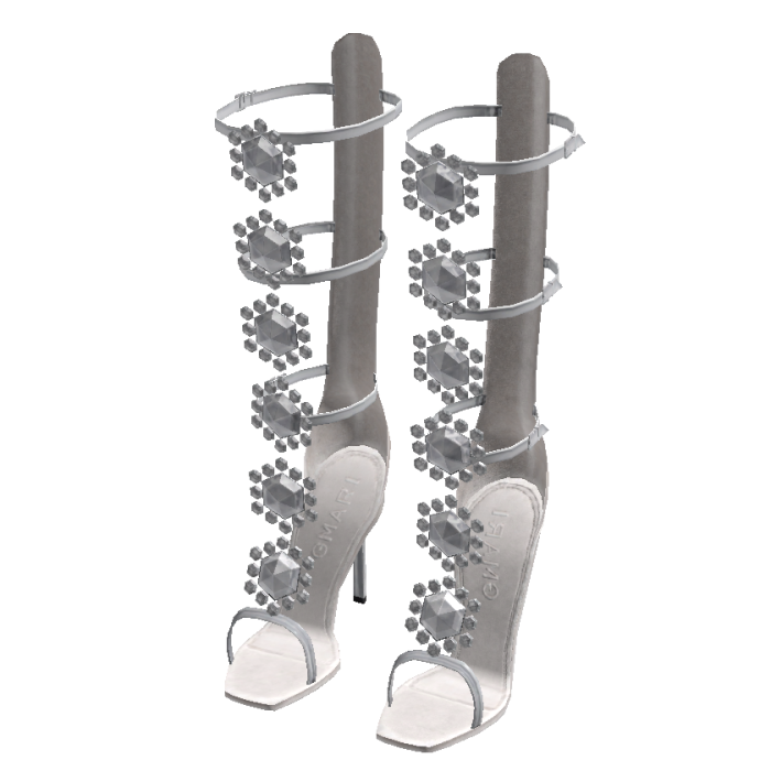 Pearl White Crystal Flower Lace Up Boots