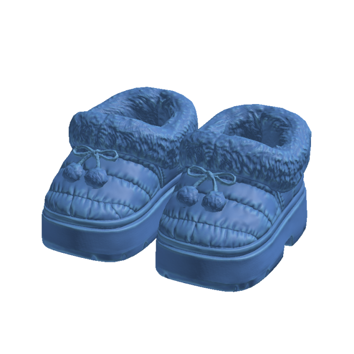 Blue Cozy Fur Platform Slippers 3.0