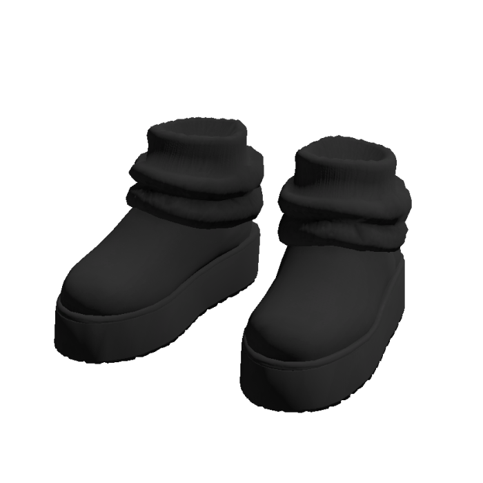 Black Fur Slippers Leg Warmers Woman