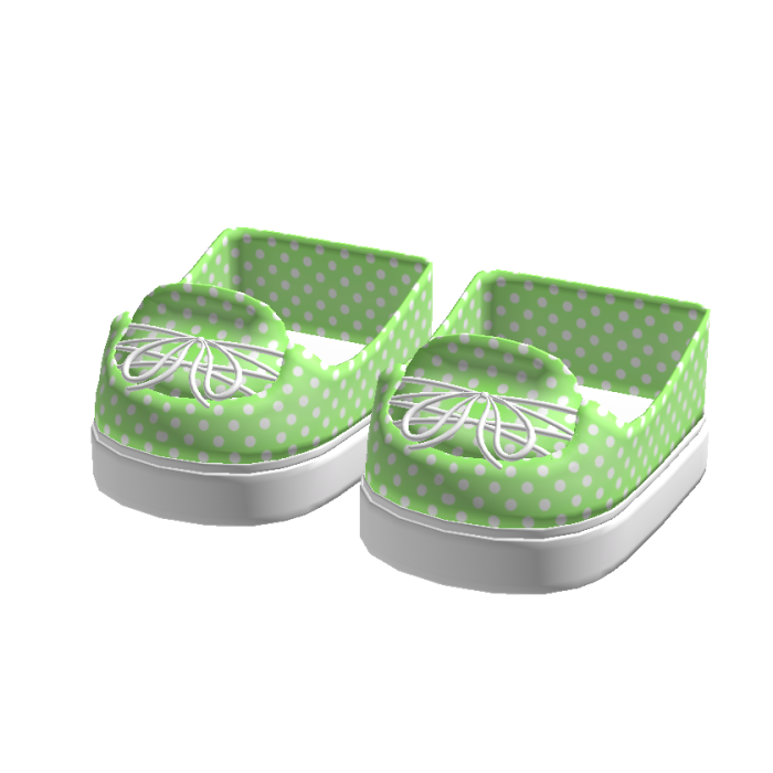 adorable green polka-dot sneakers