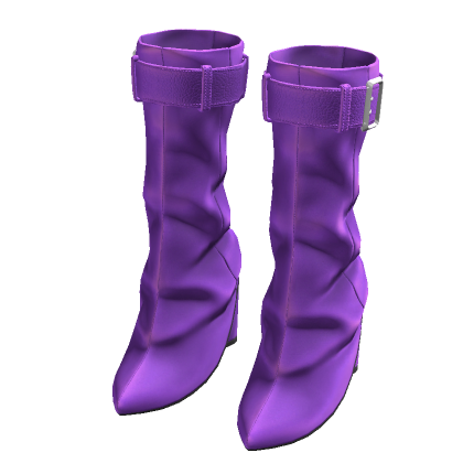 Purple Buckle Knee High Boots thumbnail