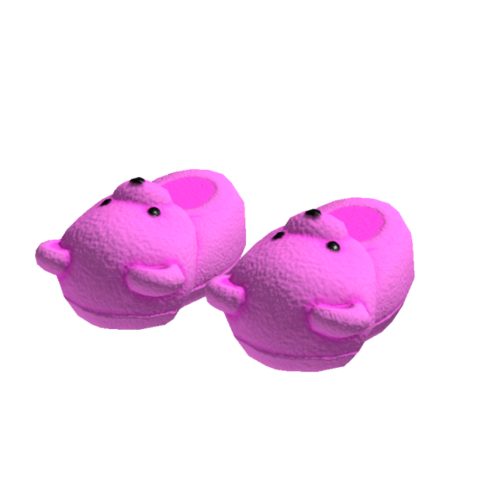 Pink Fuzzy Bear Slippers