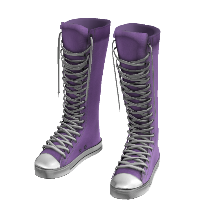 Purple Vintage Punk Knee-High Canvas Sneakers