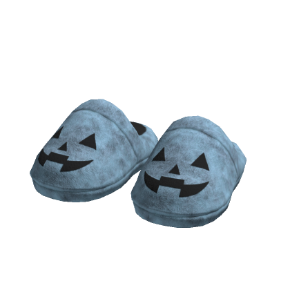 Halloween Pumpkin Jack-O'-Lantern Slippers (Blue)