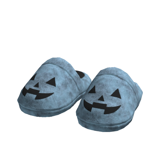 Halloween Pumpkin Jack-O'-Lantern Slippers (Blue)