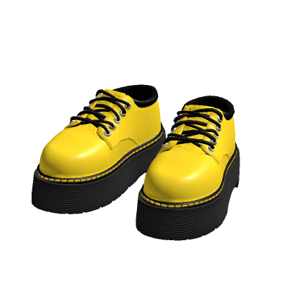 Yellow n Black Platform Loafers thumbnail