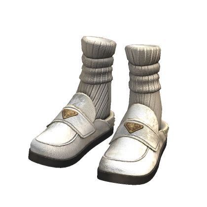 Premium Suede Mule Slippers (White)