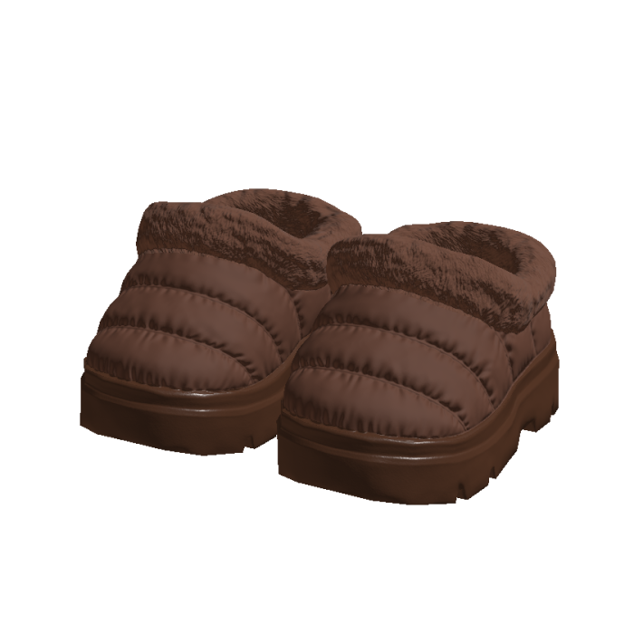 Brown Puffer Fur Clogs 1.0