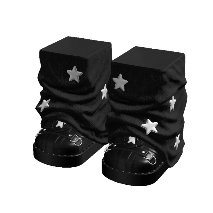 3.0 Doll Platform Shoes Black Star Warmers Boots