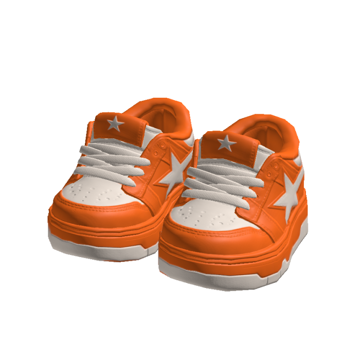 Orange Y2K Chunky Star Sneakers 3.0
