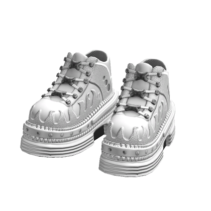 White Punk Retro Platform Shoes