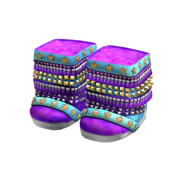 Purple & Blue Studded Spikes Scene Boots Y2K