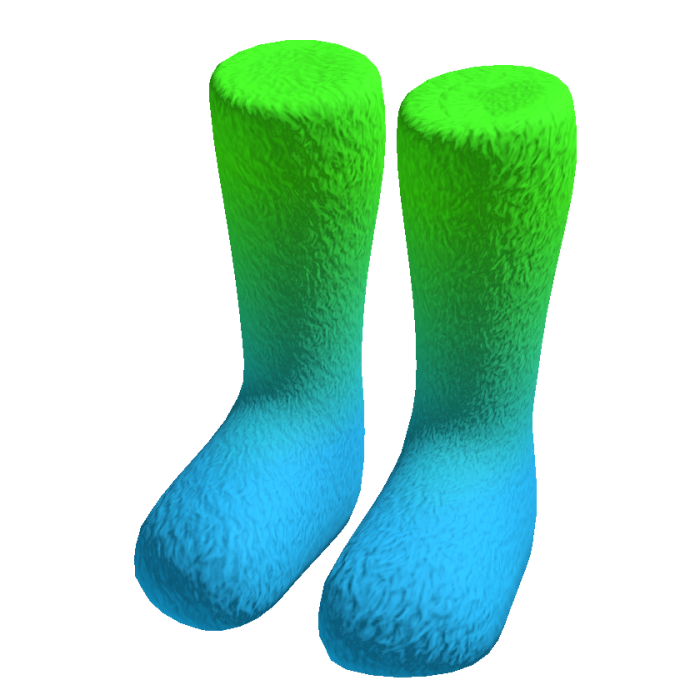 Blue Gradient Fur Boots