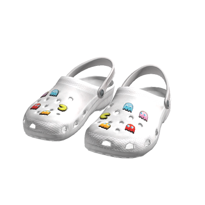 White Clogs Y2K Pacman Arcade