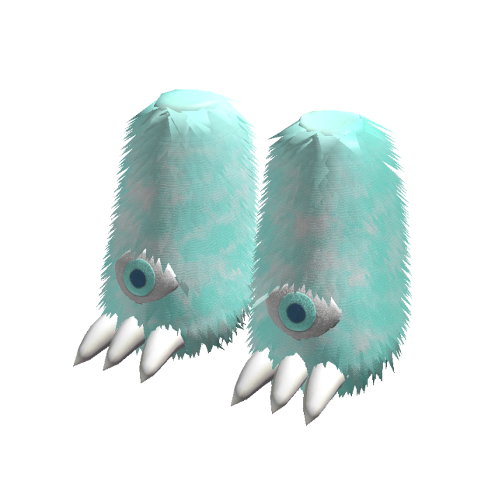 creepycute halloween cyan fur monster boots