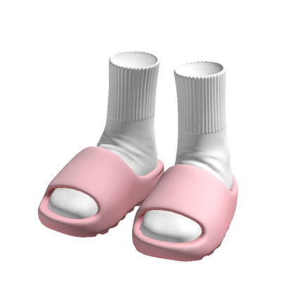 Pink Pastel Ye Slides Socks Slippers Shoes Warmers thumbnail