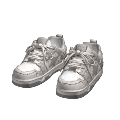 White Y2K Washed Star Sneakers