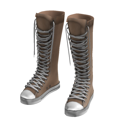 Beige Vintage Punk Knee-High Canvas Sneakers