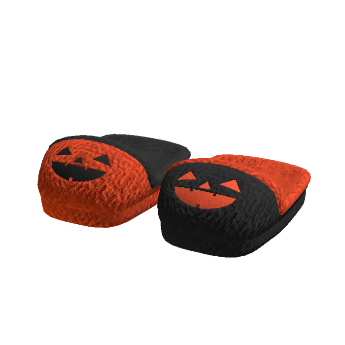 Orange & Black Pumpkin Slippers