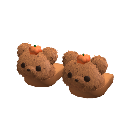 Halloween Pumpkin Bear Slippers thumbnail