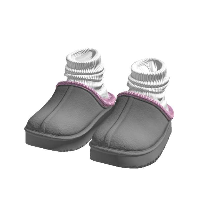 Trendy Cosy Fall Grey Slippers with Socks