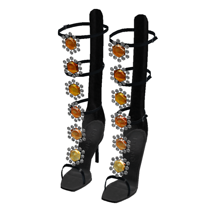 Midnight Black Sunflower Crystal Lace Up Boots