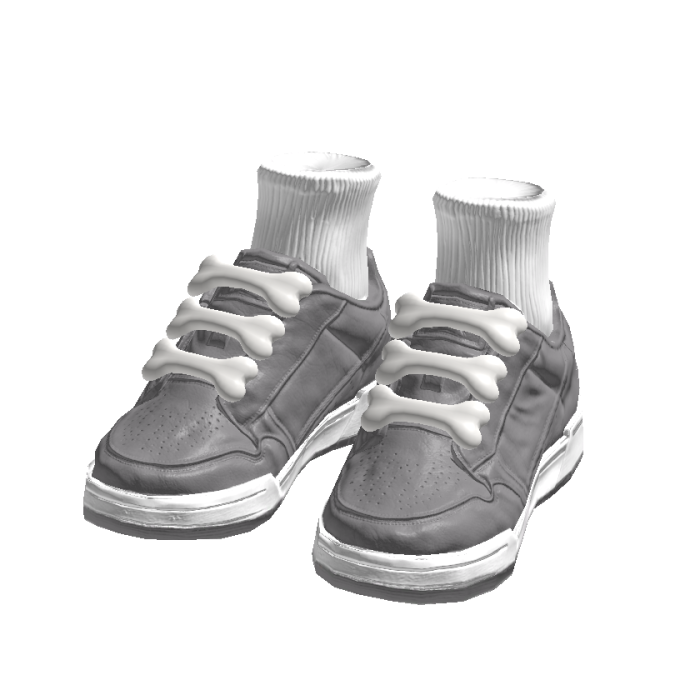 Gray Chunky Bone Sneakers w/ Socks