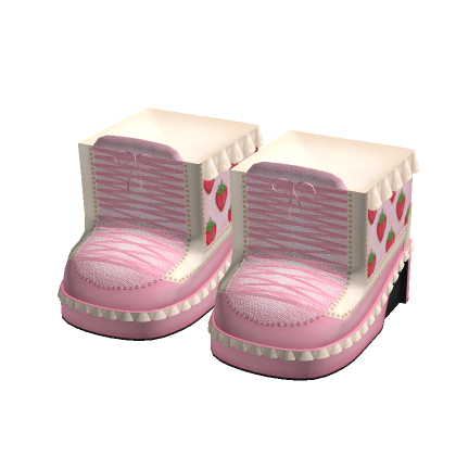 🍓 Strawberry Pink Platform Heeled Boots