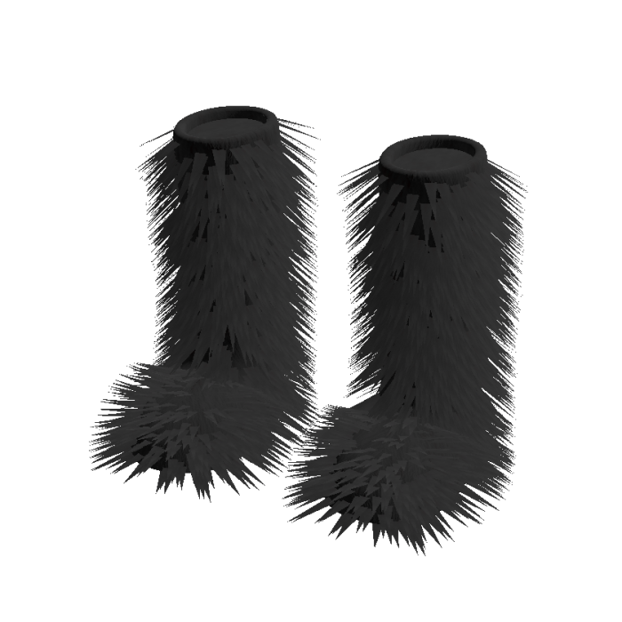Knee High Fur Boots - BLACK