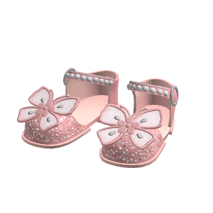Pink Glitter and Gems Butterfly Sandals