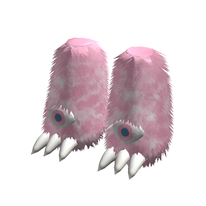 creepycute halloween pink fur monster boots