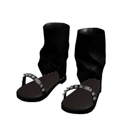 Punk Studded Sandal Boots black[MAX] thumbnail