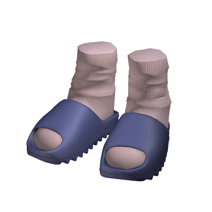 Blue Slides with Pink Socks thumbnail