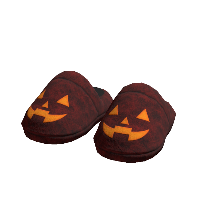 Halloween Pumpkin Jack-O'-Lantern Slippers (Red)