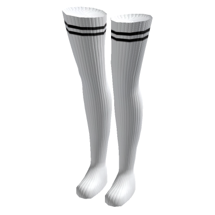 Thigh Socks White + Black thumbnail