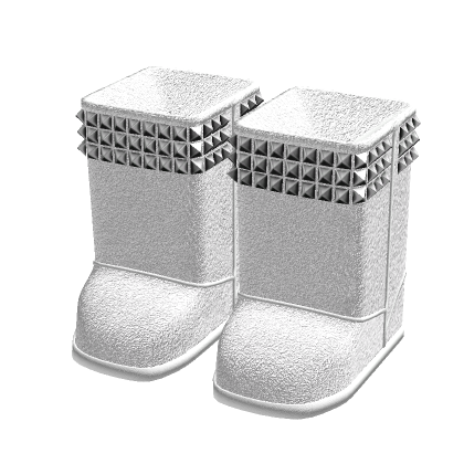 Emo Studded Fur Boots White