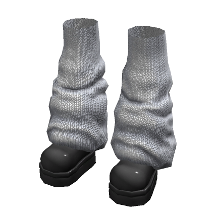 White & Black Y2K Legwarmer Platform Boots • DD23
