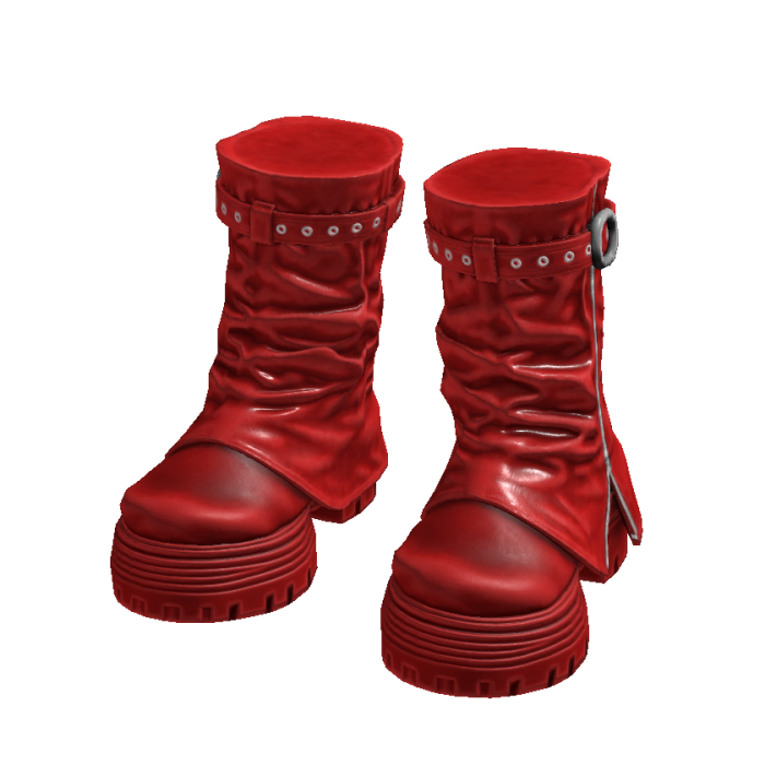 Red Leather Platform Boots