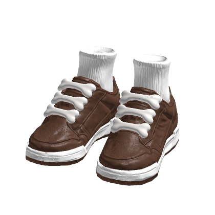 Brown Chunky Bone Sneakers w/ Socks