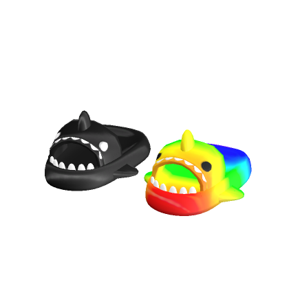 black rainbow shark slides thumbnail