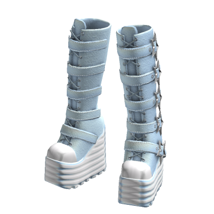 Blue Platform Boots