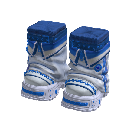 Y2K Stylish Arctic Boots Blue And White