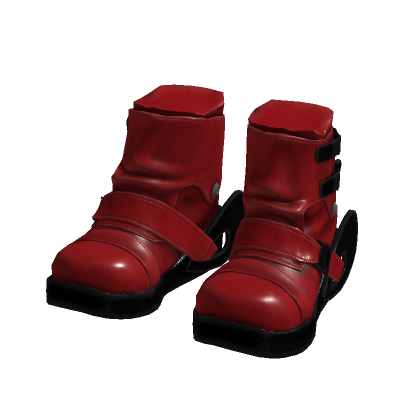 20471120 red black strap ski boots