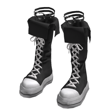 Black Knee Retro High Sneaker Boots