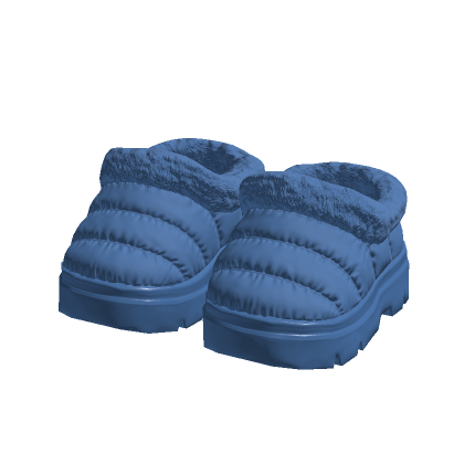 Blue Puffer Fur Clogs 1.0