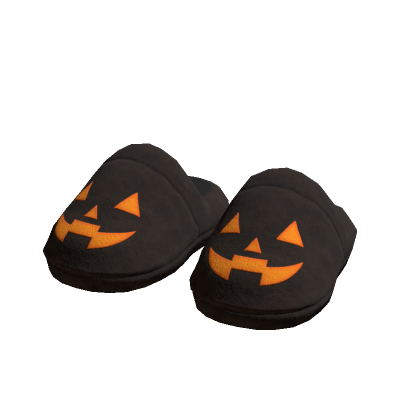 Halloween Pumpkin Jack-O'-Lantern Slippers (Brown)