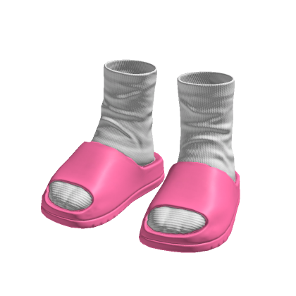 Pink Ye Slides w Socks thumbnail