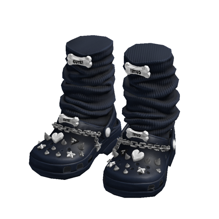 Emo Blue Crocs w/ Socks