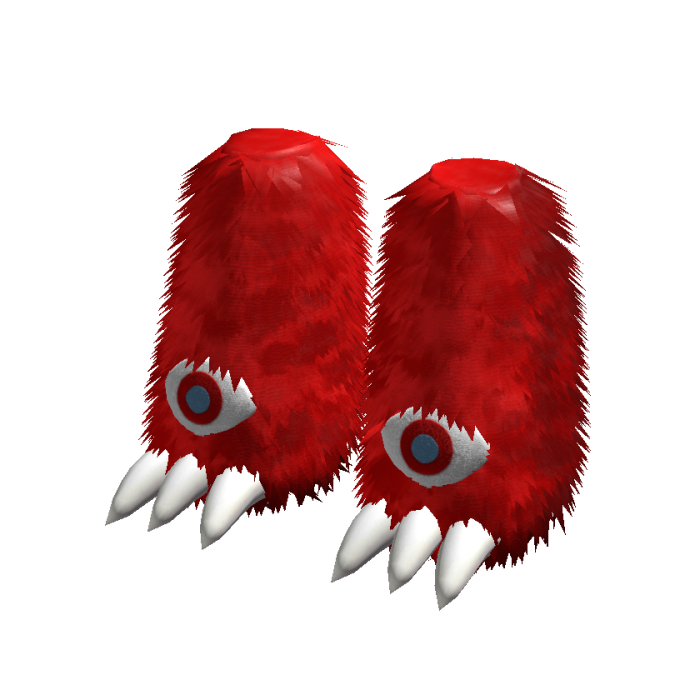 creepycute halloween red fur monster boots